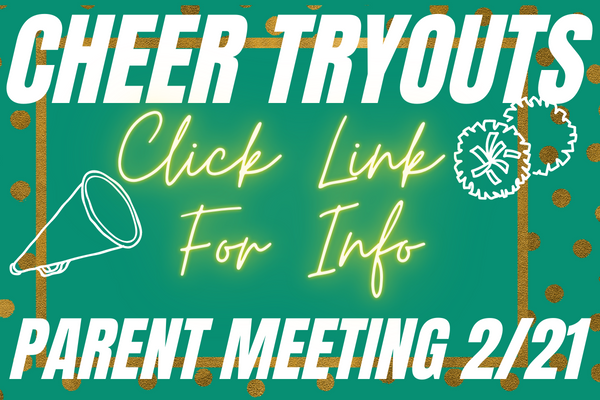  Cheer Tryout Meeting, February 21, 5:30PM - Click for more info